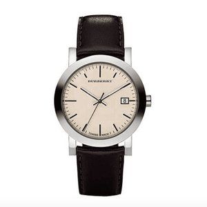 BURBERRY - Men's Watch- Dark Brown Leather Band